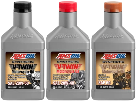 Amsoil synthetic V-twin motorcycle oil product range