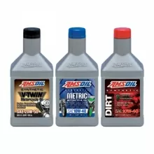 Amsoil synthetic motorcycle engine oils product range - V-twin, metric, dirt bike