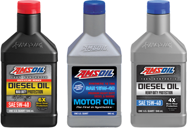 AMSOIL car diesel engine synthetic oil products - 3 bottles